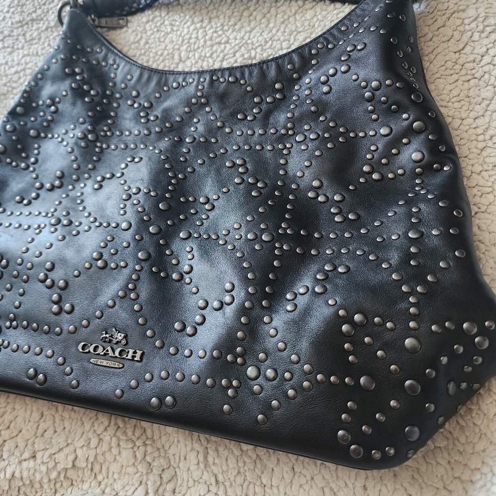 Coach F35203 Celeste studded leather crossbody hobo shoulder bag - Picture 3 of 14
